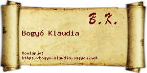 Bogyó Klaudia névjegykártya