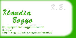 klaudia bogyo business card